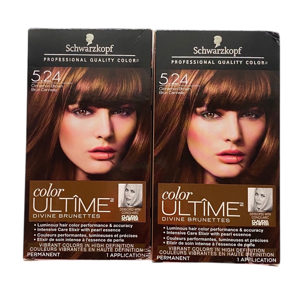 Schwarzkopf Color Ultime Hair Color 5.24 Cinnamon Brown Hair Dye HTF LOT 2